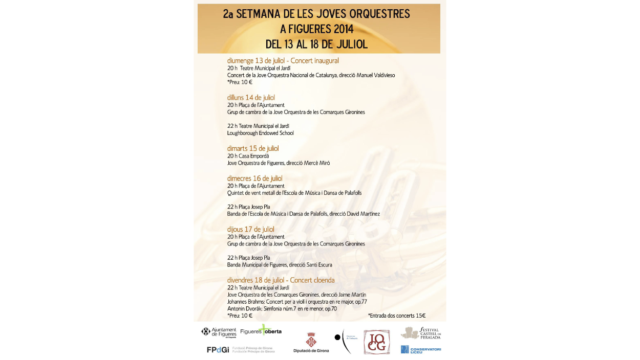Arriba la 2a setmana de les Joves Orquestres a Figueres Arriba la 2a setmana de les Joves Orquestres a Figueres