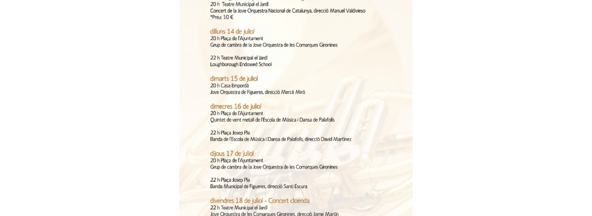 Arriba la 2a setmana de les Joves Orquestres a Figueres Arriba la 2a setmana de les Joves Orquestres a Figueres